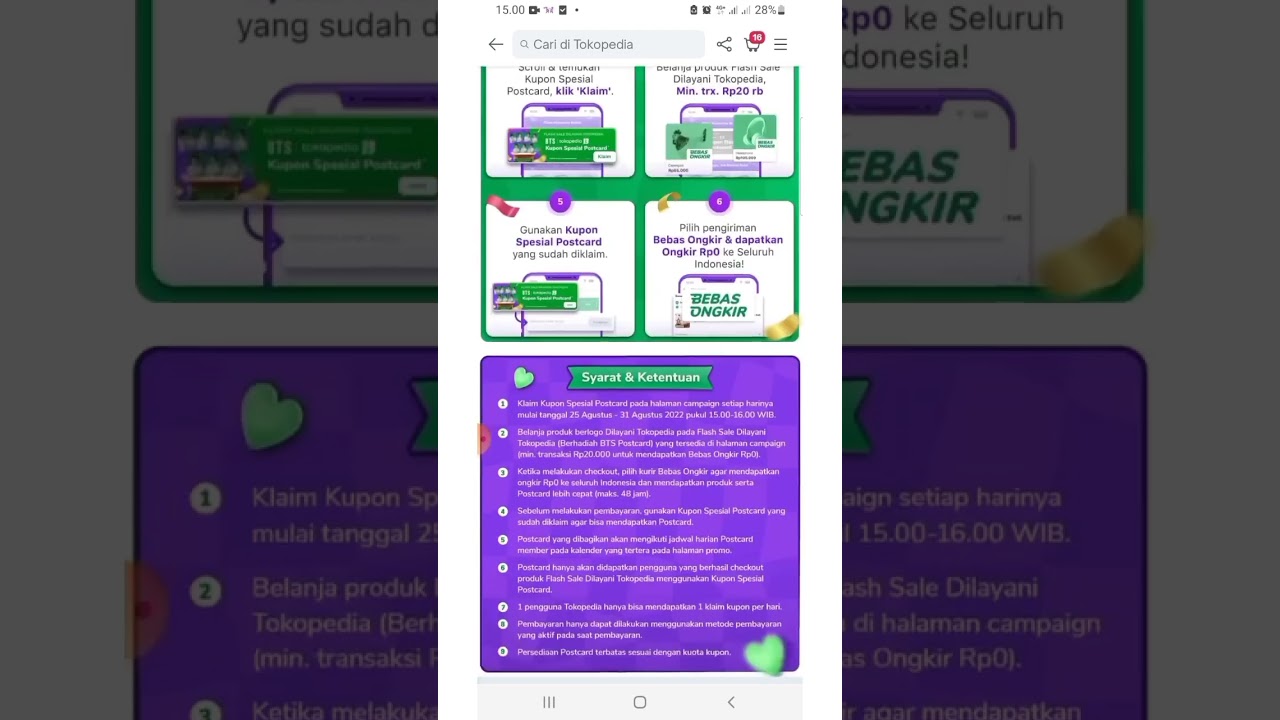 TUTORIAL DAPETIN POSTCARD BTS DI TOKOPEDIA