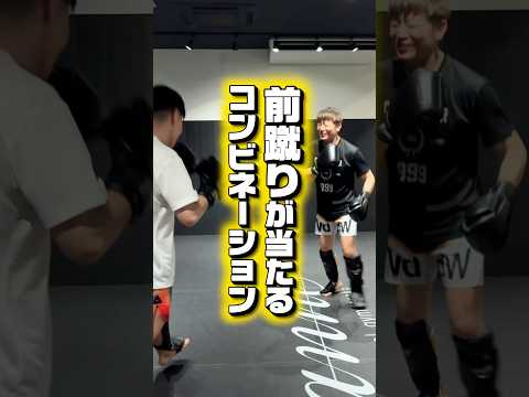 前蹴りが当たるコンビネーション！#キックボクシング #rizin #総合格闘技 #前蹴り#kickboxing