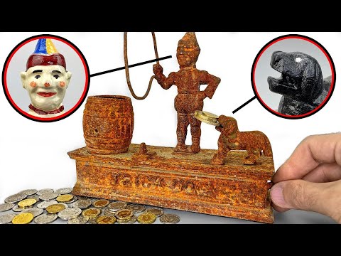 Rusty Trick Dog Coin Bank Restoration / coin bank
