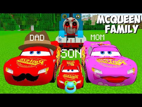 LIGHTNING MCQUEEN FAMILY vs THOMAS EXE in MINECRAFT - Gameplay Movie