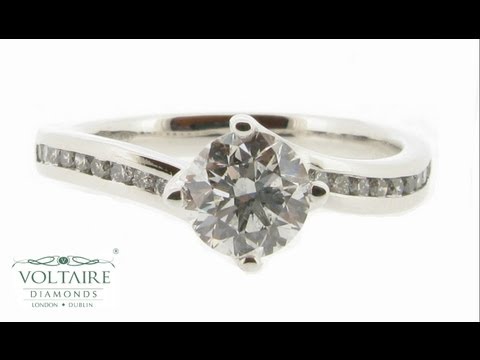 Four Claw Solitaire Twist with Channel Set Shoulders - ER 1145