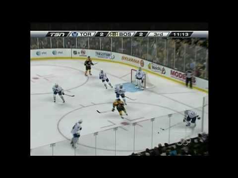TOR 2 @ BOS 2 - Marc Savard Hits Post - 100304
