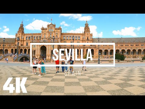 Amazing city in Spain - Sevilla - Virtual Walking Tour 4K with Captions
