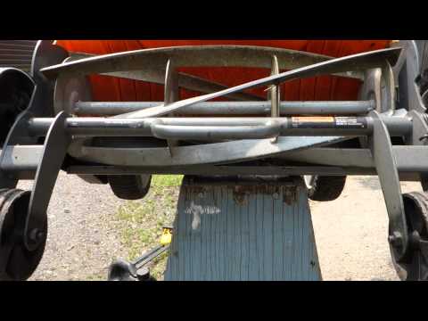 How to Sharpen a Fiskars Reel Mower and Adjust Blades.