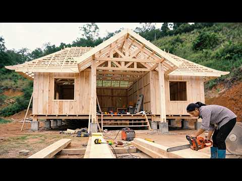 A Woman Who Built a Wooden House Alone in the Deep Forest Amazes Everyone.