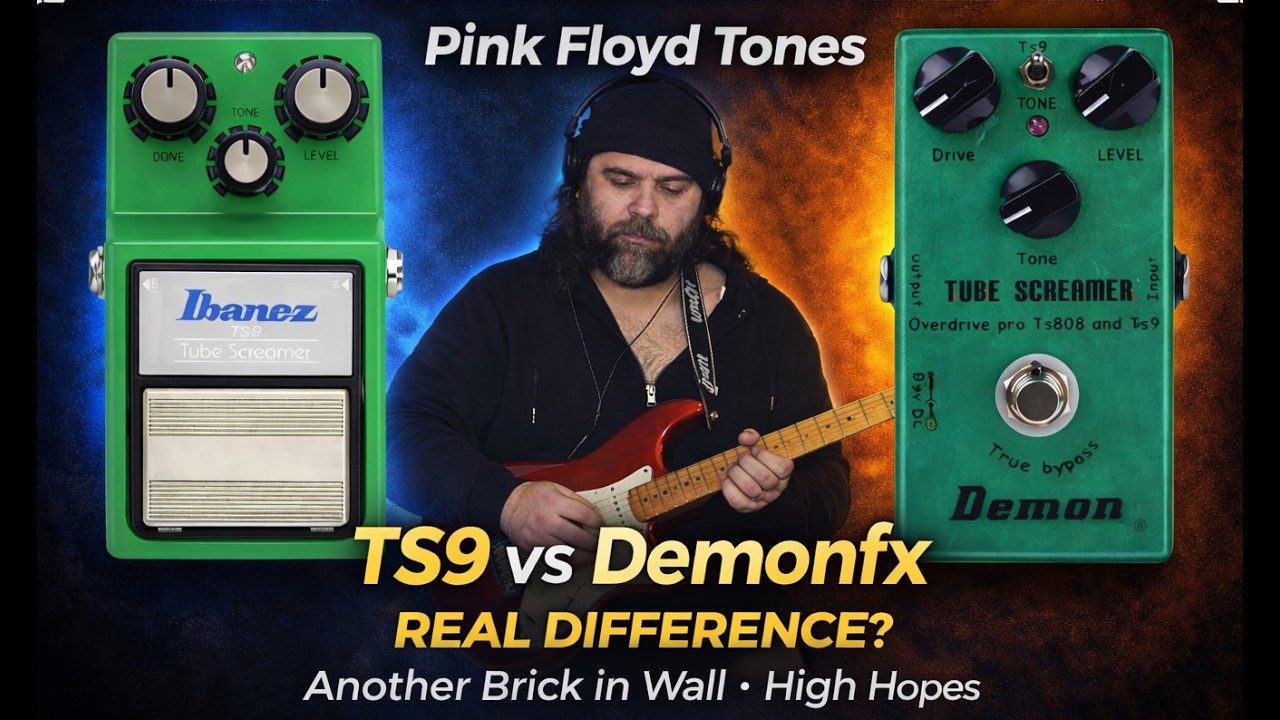 Tube Screamer: IBANEZ TS9 vs DEMON FX (Chinês) - PINK FLOYD test demo pedal.