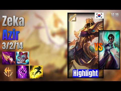 Zeka Mid Azir vs Karma lol KR solo rank Highlight 14.19