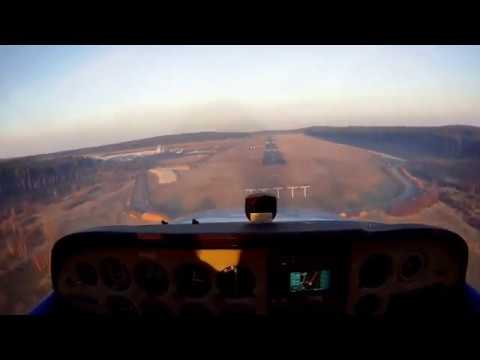 Landing runway 07 at EDAZ