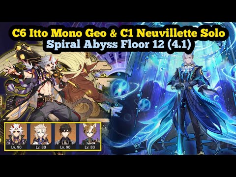 C6 Itto Mono Geo & C1 Neuvillette Solo, Spiral Abyss Floor 12 (4.1) | Genshin Impact Indonesia