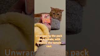Tamale opening a pack