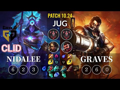 GEN Clid Nidalee vs Graves Jungle - KR Patch 10.24