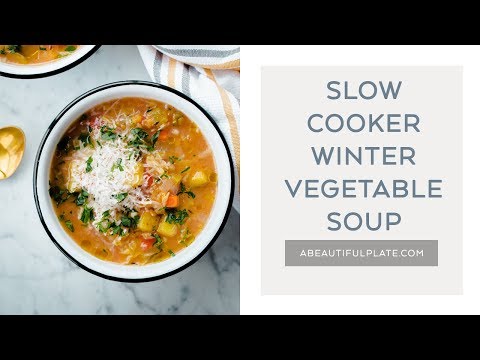 SLOW COOKER WINTER VEGETABLE SOUP |  How to Make Vegetable Soup in a Slow Cooker
