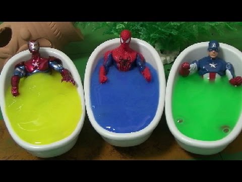 스파이더맨과 목욕놀이를 해요! 색깔 놀이도 해요!