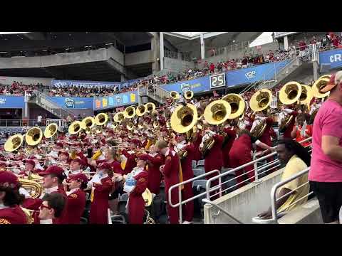 @ISUCFVMB The Iowa State University Marching Band plays Go Cyclones Cheer for a 1st Down.