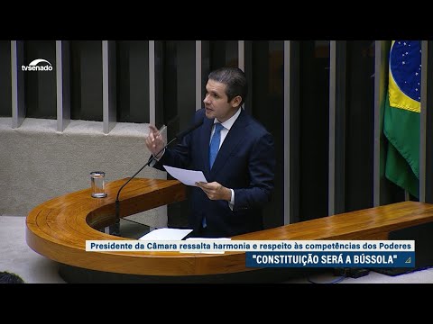 Câmara trabalhará sempre em sintonia com Senado, diz Hugo Motta
