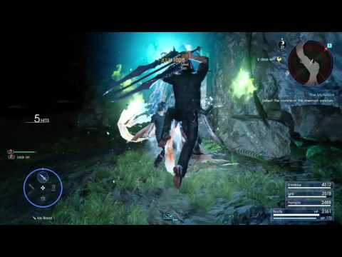 Final Fantasy XV Dungeon The Myrlwood. Treant boss fight