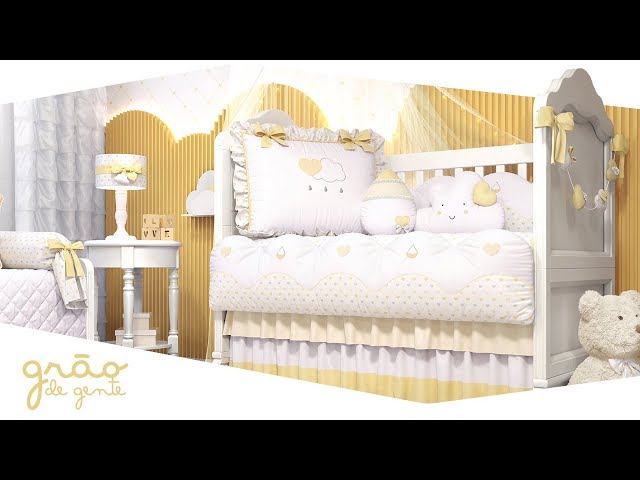 Quarto de bebê Chuva de Amor Amarelo - Grão de Gente