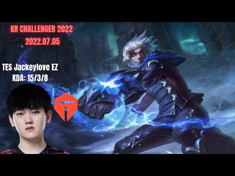 TES Jackeylove Ez KDA 15/3/8 Korea Challenger 2022 Patch 12.12 Replay How To Play Ezreal ADC
