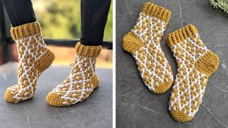 Crochet Snug Mosaic Socks