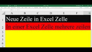 Neue Zeile in Excel Zelle Windows mit ALT + Eingabetaste (ALT + Enter)