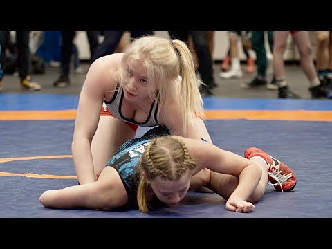 U17 Lisette Böttker (EST) vs Emilija Praulite (LAT) 57kg. Girls youth womens wrestling. B-cam-man