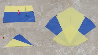 Making A Simple Design Kite At Home || Easy Step By Step Kite Making