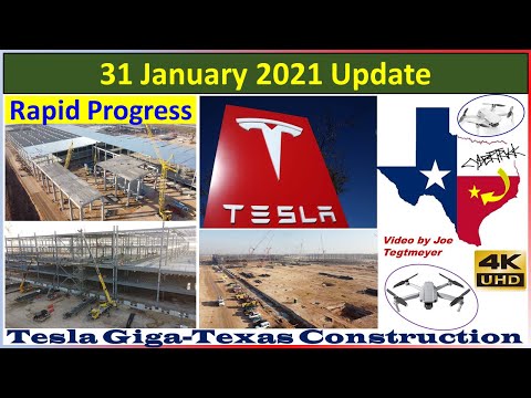Tesla Gigafactory Texas 31 January 2021 Cyber Truck & Model Y Factory Construction Update (08:30AM)
