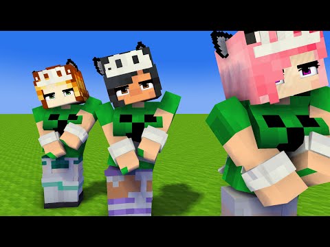 tutu first meet creeper aphmau family and friends kc, kim - minecraft animation #shorts