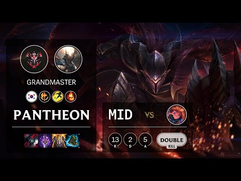 Pantheon Mid vs Zoe - KR Grandmaster Patch 10.16