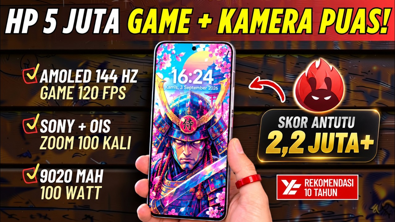 TOP 5 HP 5 JUTAAN (GAMING + KAMERA) TERBAIK! September 2026