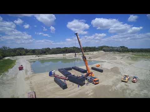 Montáž plávajúceho bagra a zariadení štrkovne Čierna Voda 06-08 / 2018