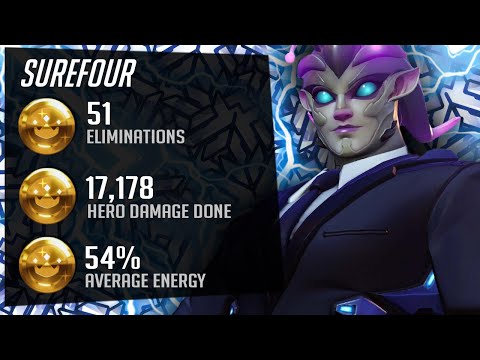Top 500 DPS Main plays as Zarya- Surefour! 51 elims! [ Overwatch Season 27 ]