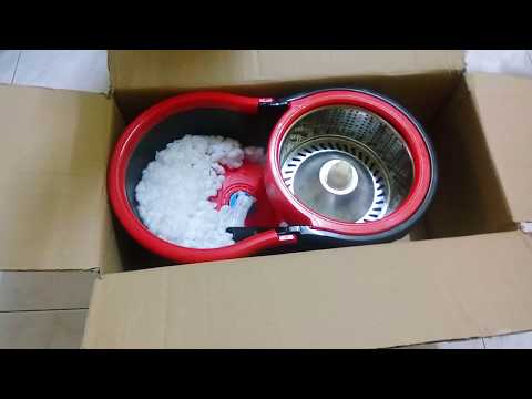 Unboxing Easy Spin Mop with 2 Microfibre Mop Head Black Color