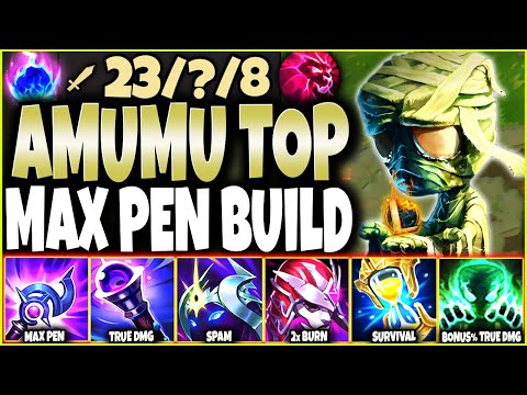 Unlock the TRUE MULTI-ONE SHOT TERROR with Max Pen Amumu Build - LoL Top Ap Amumu s12 Gameplay
