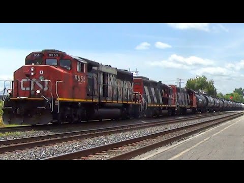 CN 532 Pulling a Tanker Consist While Departing out of Brockville