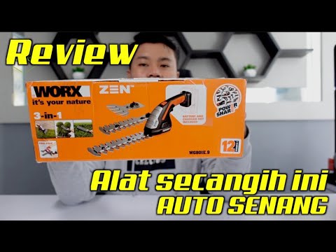 Žirklės krūmas WORX WG801E (100 mm, 120 mm, 200 mm) video