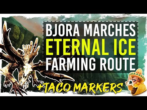 Guild Wars 2 - Bjora Marches - Eternal Ice Farming Route with TacO Markers