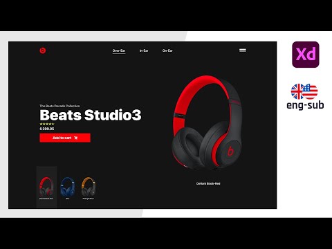 Adobe Xd web design tutorial - Carousel Animation [ENG-SUB]