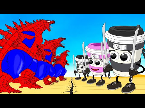 Rescue GODZILLA Family & CAPPUCCINO ASSASSINO Family: All Brainrot Anime Animals But They All Normal