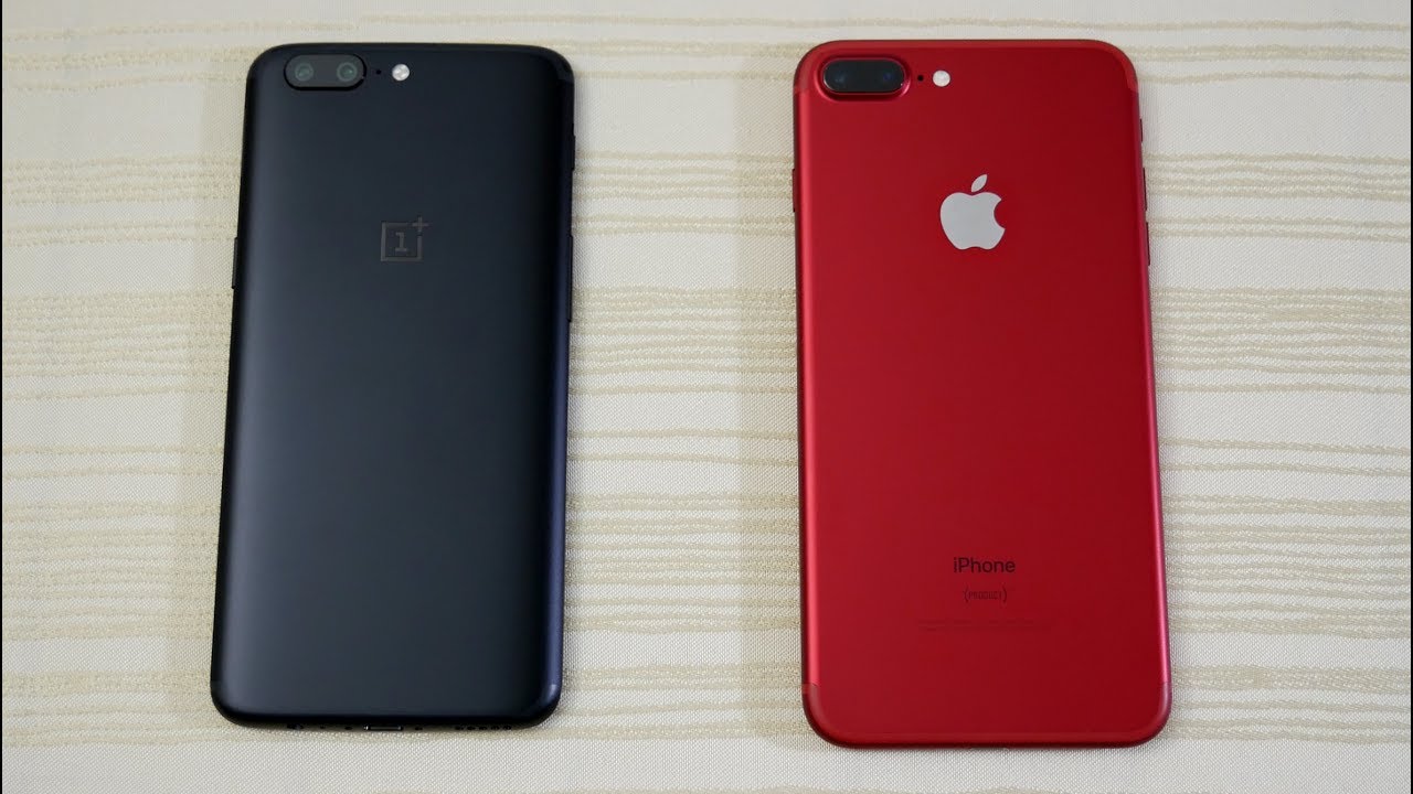 OnePlus 5 vs iPhone 7 Plus - Speed Test! (4K)