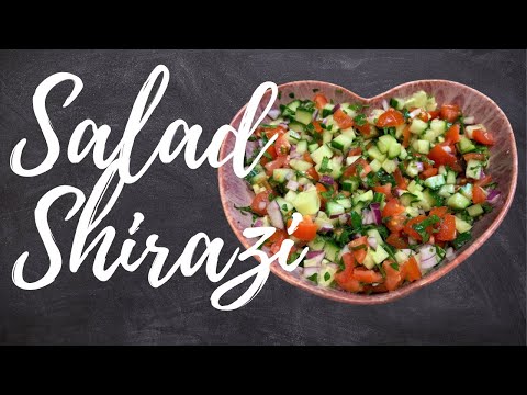 SHIRAZI Salad Recipe - Healthy Persian Refreshing Salad Shirazi /سالاد شیرازی