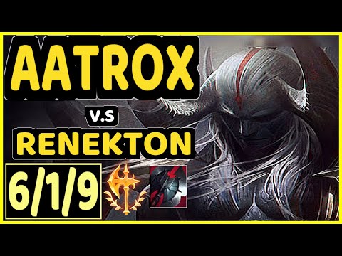 KREOX (AATROX) vs RENEKTON - 6/1/9 KDA TOP GAMEPLAY - EUW Ranked GRANDMASTER
