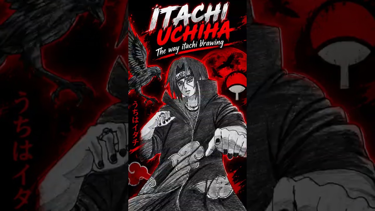 Itachi Uchiha Drawing 🔥 | The Way of Itachi 🖤 #shorts