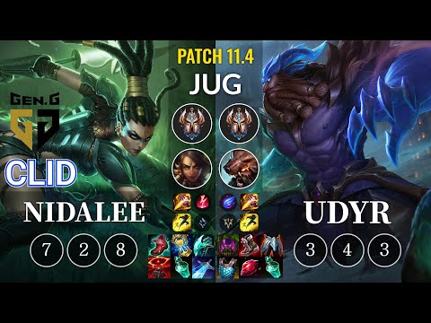 GEN Clid Nidalee vs Udyr Jungle - KR Patch 11.4