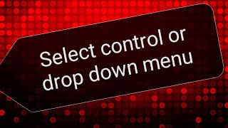 Select control or drop down menu || HTML in telugu