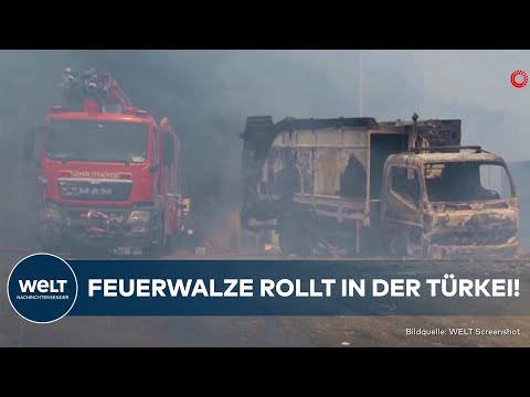 TÜRKEI: Flammeninferno in Izmir! Wind und Hitze! Einsatzkräfte im harten Kampf gegen das Feuer