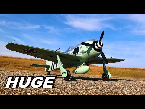 NEW HUMONGOUS Focke Wulf FW 190a - E-flite RC Warbird Plane - TheRcSaylors