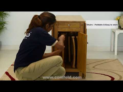 COMFOLD Vinge - Folding Table 4 Seater Dining Set Space Saving Furniture Seating Arrangement 4-6