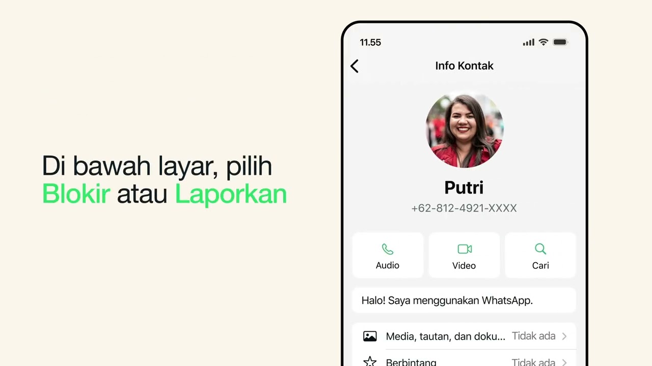 Cara melaporkan dan memblokir kontak (iPhone) | WhatsApp