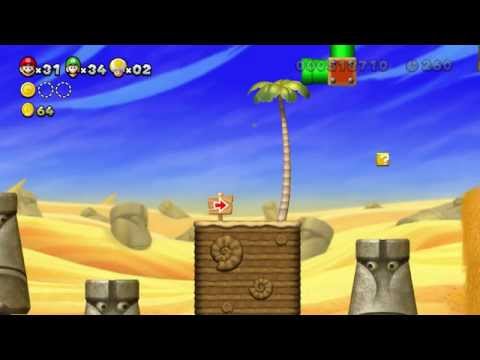 New Super Mario Bros. U Multiplayer Playthrough - Layer-Cake Desert